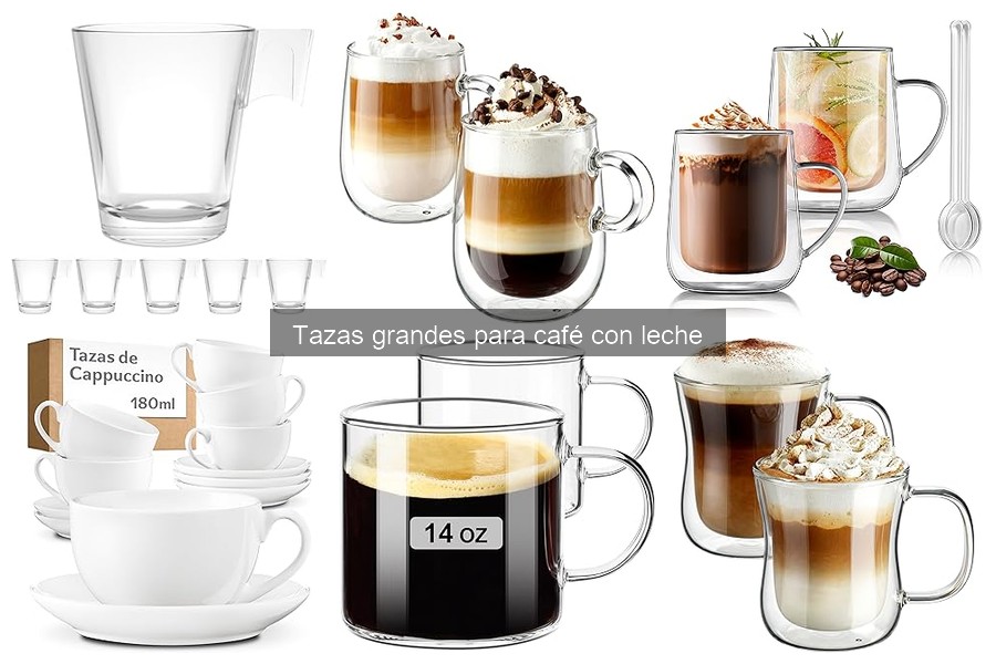 Comparativa de materiales en tazas grandes para café con leche