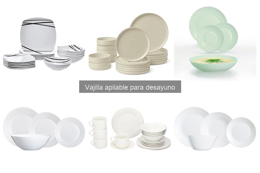 Diferencias de diseño en vajillas apilables para desayuno