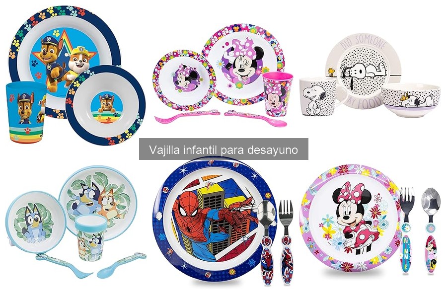 Diseños atractivos de vajilla infantil para desayunos