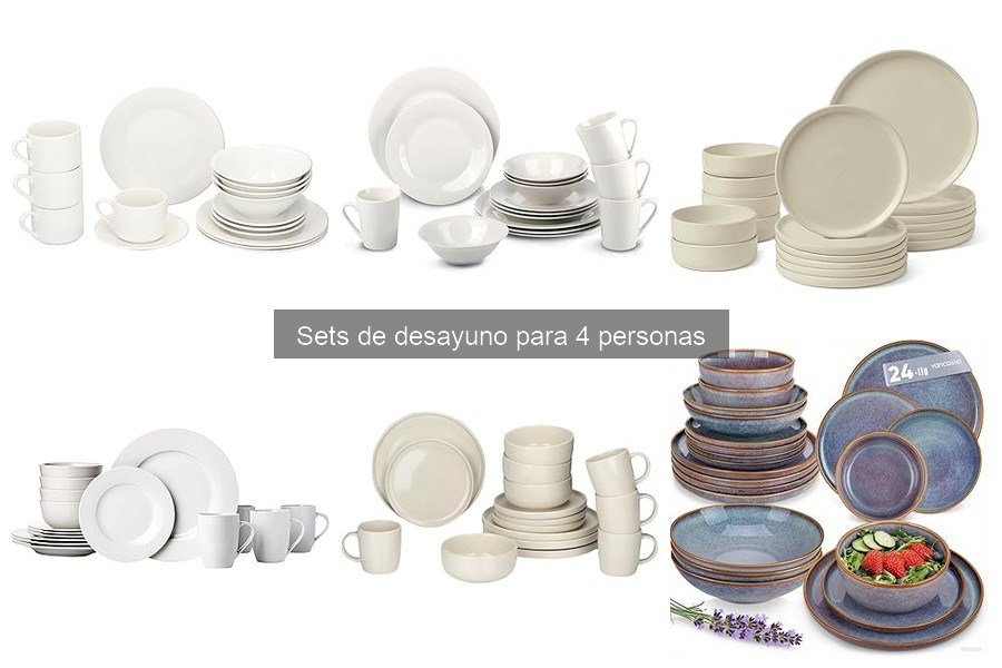 Estilos de sets de desayuno para 4 personas: moderno y rústico