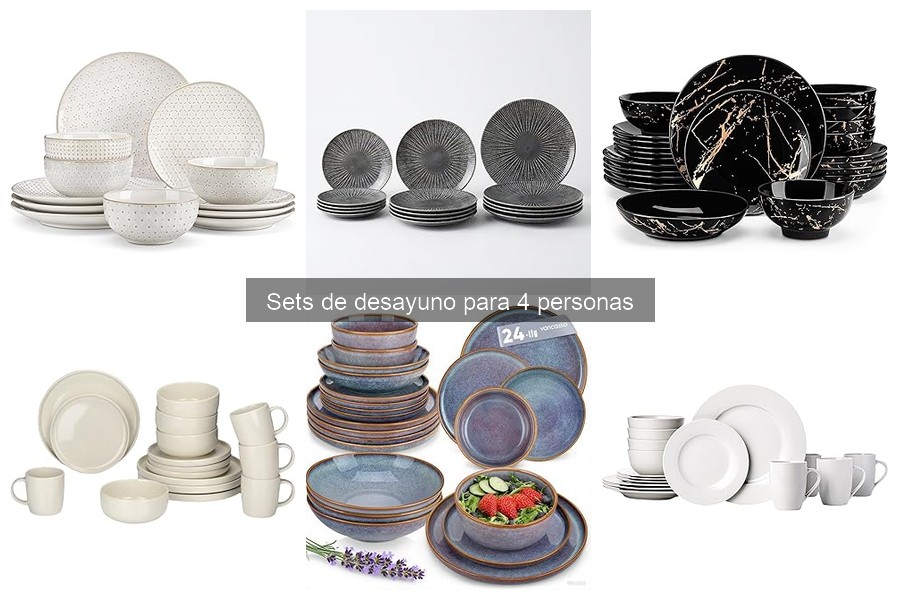 Ideas de Menús para un Set de Desayuno para 4 Personas