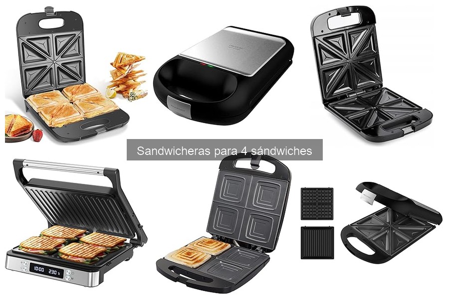 Mantenimiento y cuidado de sandwicheras para 4 sándwiches