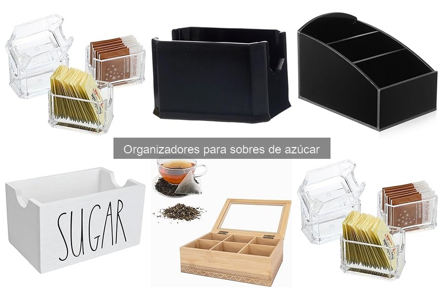 Mejores organizadores para sobres de azúcar en cocinas pequeñas