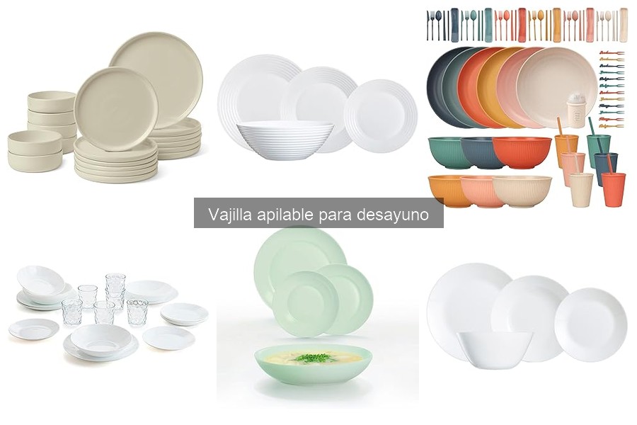 Opiniones de usuarios sobre vajilla apilable para desayuno